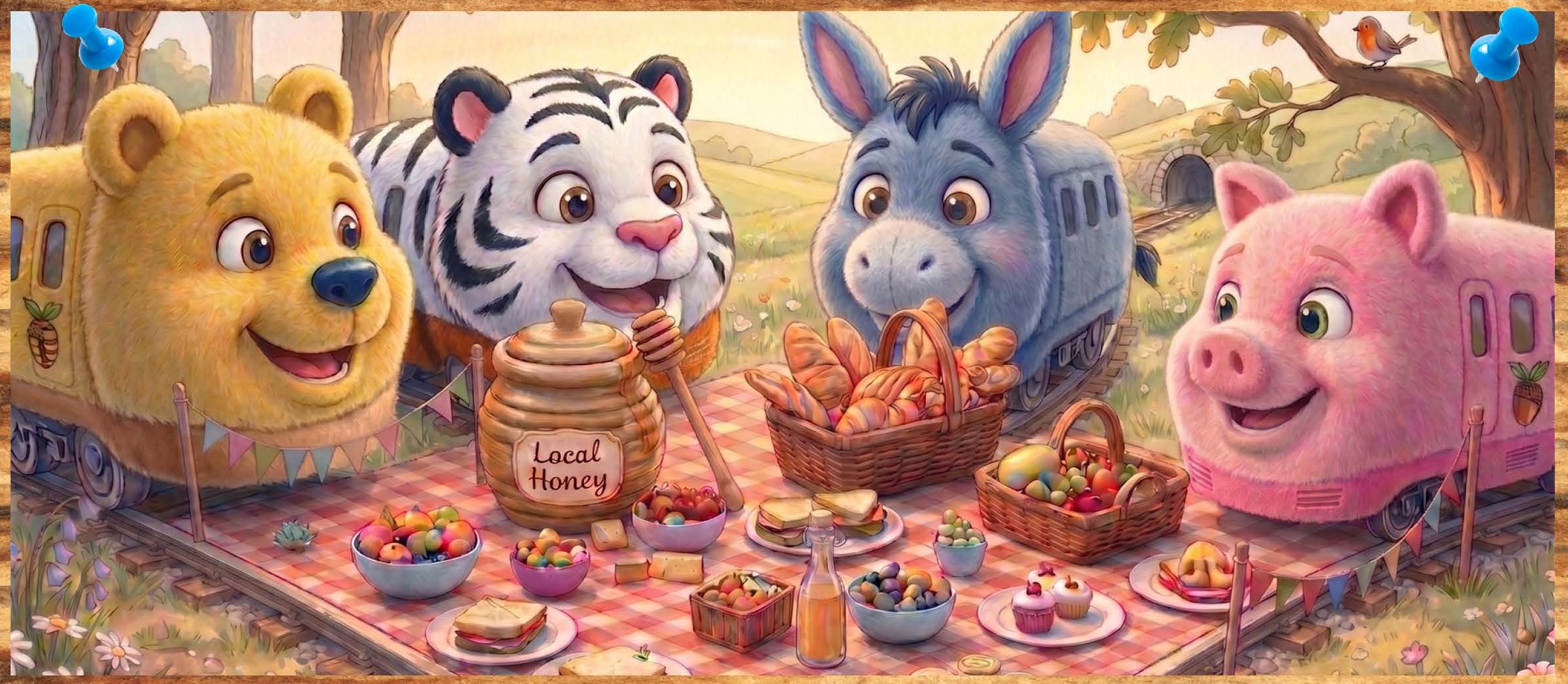 The world of the Story Trains — the train friends together